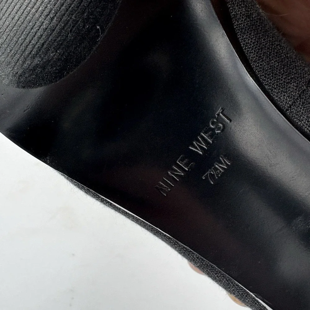 Nine West Shoes Womens Size 7.5 M Ashdown Charcoal Black Gray Heel Pumps‎